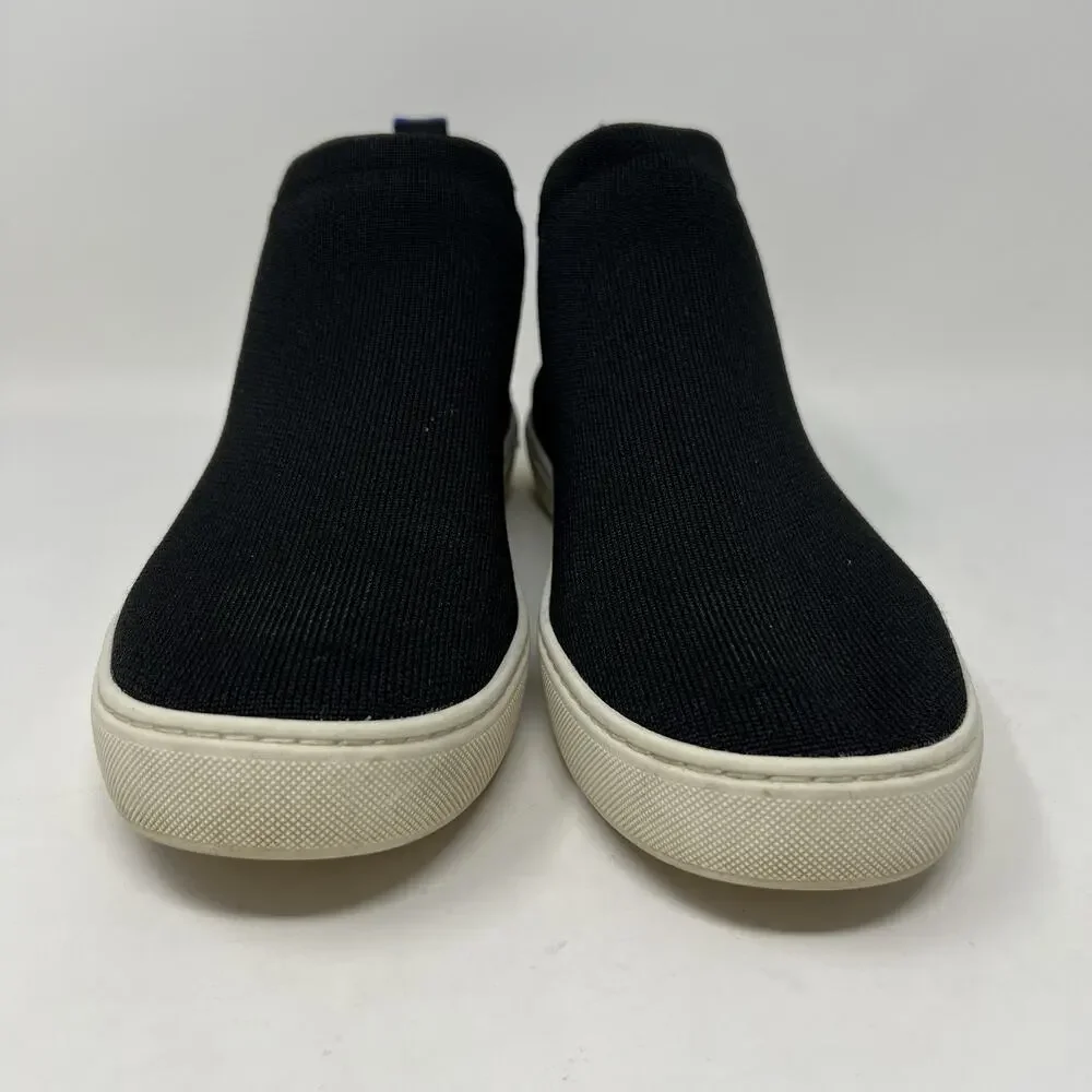 Rothy's Chelsea Sneakers Womens Size 10.5 Black Knit Pull On Shoes Boots Booties